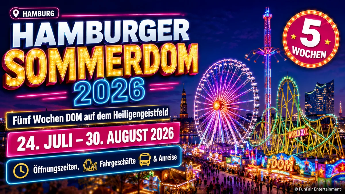 Sommerdom Hamburg 2026: Fünf Wochen DOM, Fahrgeschäfte, Feuerwerk und Anreise – FunFair Entertainment