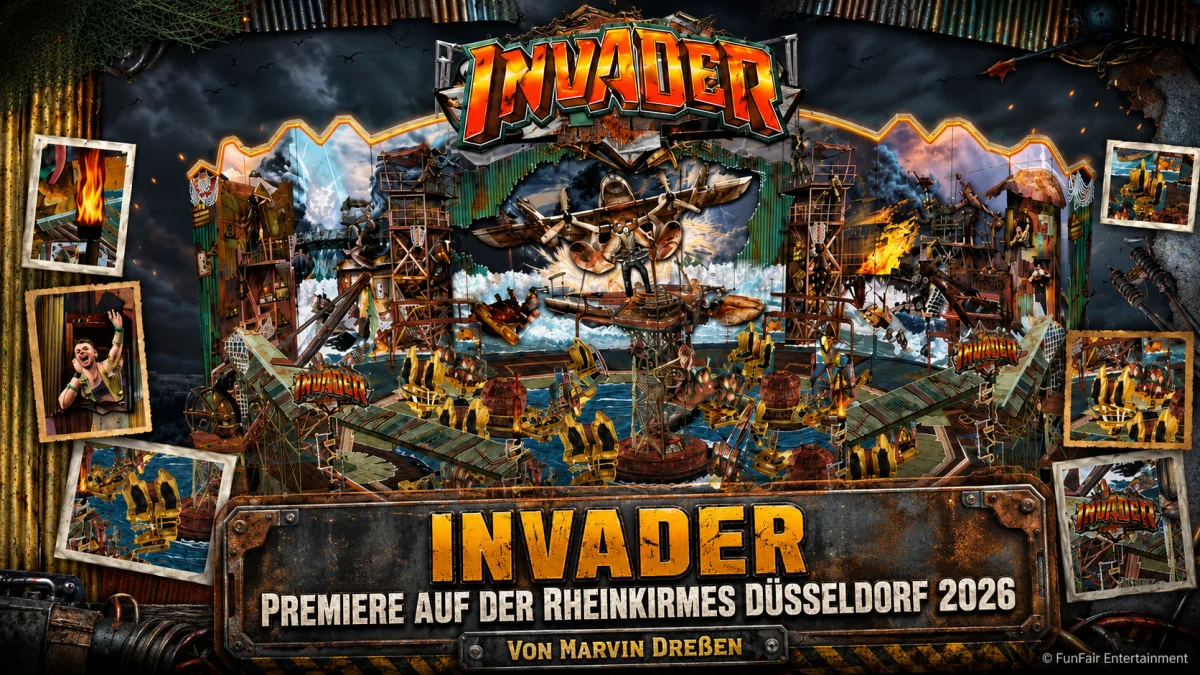 Invader von Marvin Dreßen feiert Premiere auf der Rheinkirmes Düsseldorf 2026 – FunFair Entertainment