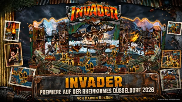 Invader von Marvin Dreßen feiert Premiere auf der Rheinkirmes Düsseldorf 2026 – FunFair Entertainment