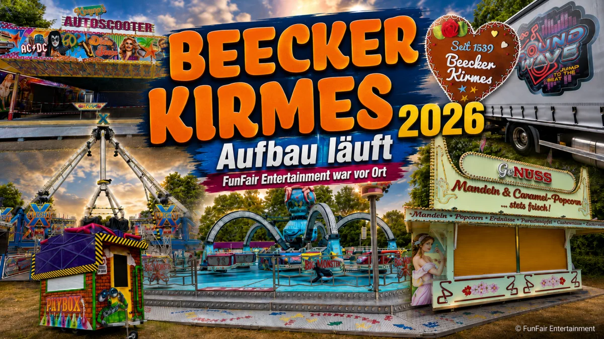 Beecker Kirmes 2026 im Aufbau: FunFair Entertainment war vor Ort – FunFair Entertainment