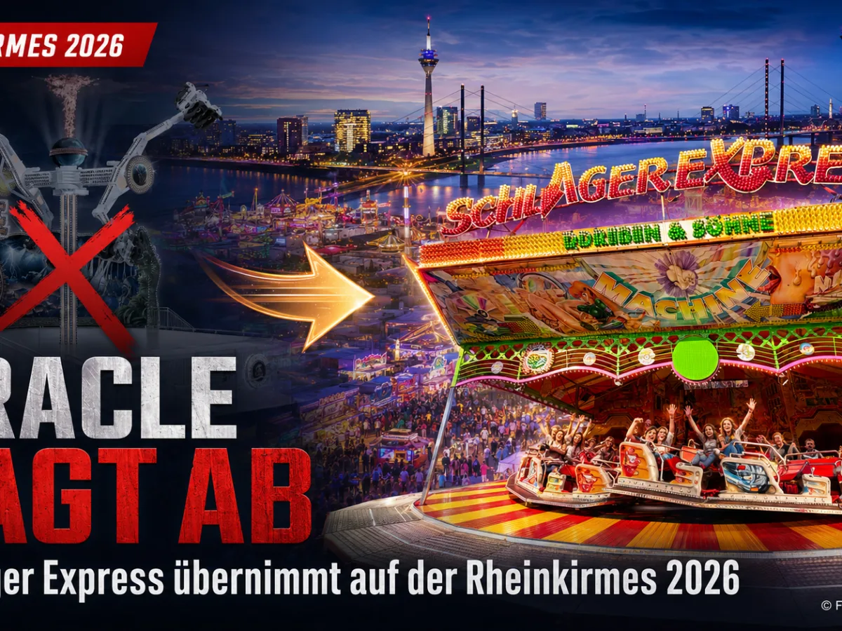 Oracle fällt erneut aus: Schlager Express ersetzt Weltpremiere auf der Rheinkirmes Düsseldorf 2026 – FunFair Entertainment