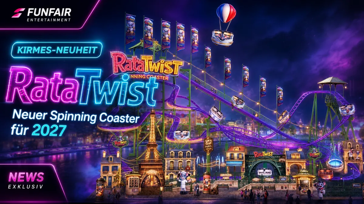 RataTwist Spinning Coaster von Thilo Janßen als angekündigte Kirmes-Neuheit für 2027