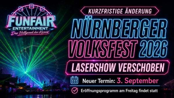 News-Motiv zur kurzfristig verschobenen Lasershow beim Nürnberger Herbstvolksfest 2026