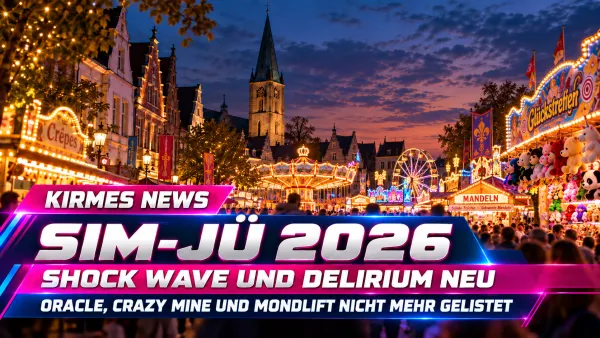 Sim-Jü 2026: Shock Wave und Delirium neu – Oracle, Crazy Mine und Mondlift nicht mehr gelistet – FunFair Entertainment