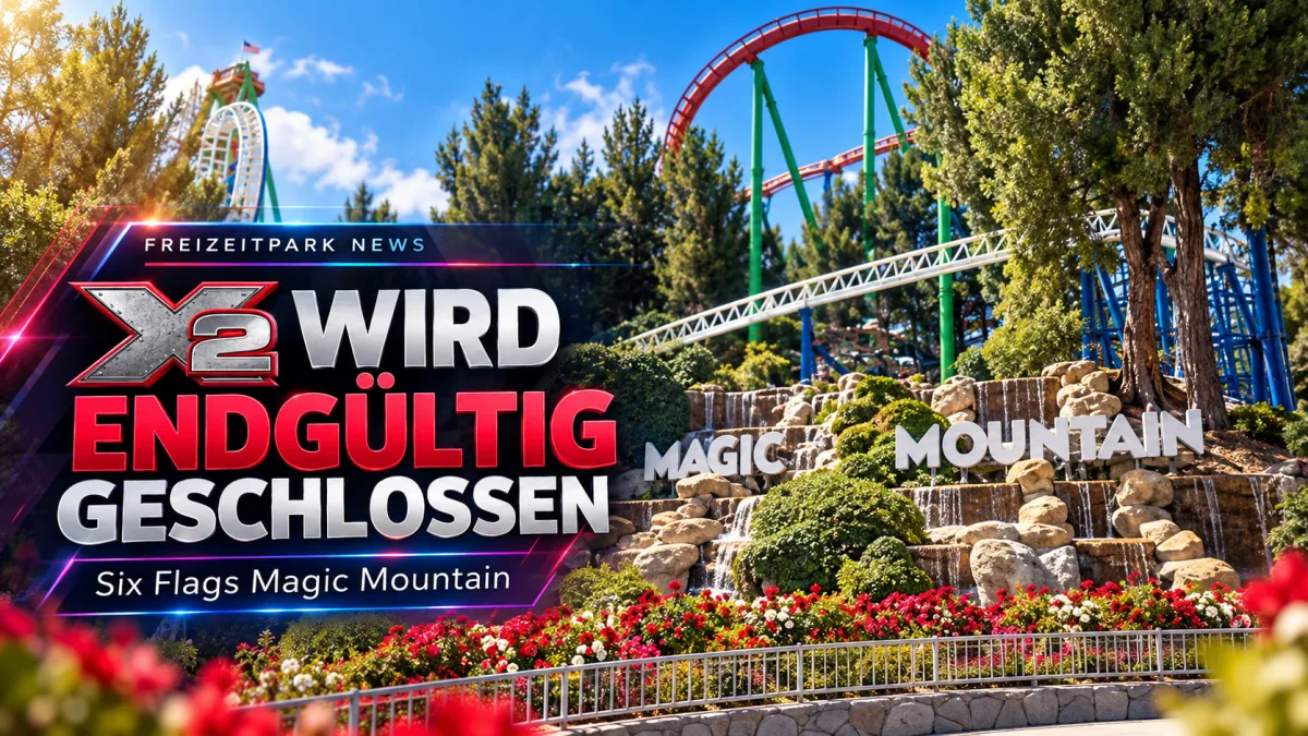 X2 im Six Flags Magic Mountain in Kalifornien – die 4D-Achterbahn wird 2026 dauerhaft stillgelegt