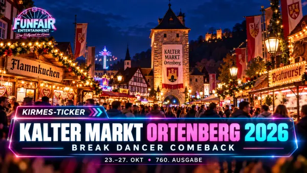 Kalter Markt Ortenberg 2026 mit historischem Markt, Buden und Kirmesbeleuchtung zur 760. Ausgabe