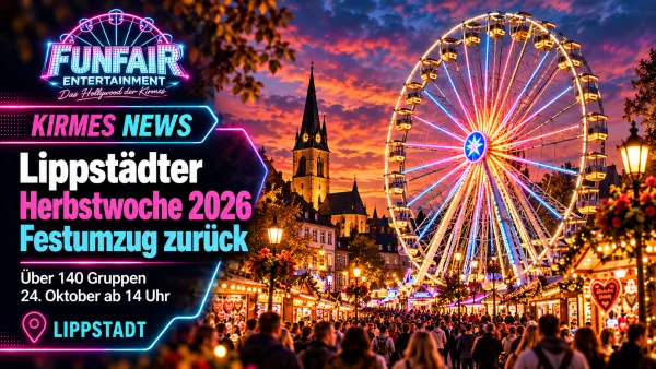 Lippstädter Herbstwoche 2026 mit großem Jubiläums-Festumzug, Festwagen, Musikgruppen und Besuchern in der Innenstadt