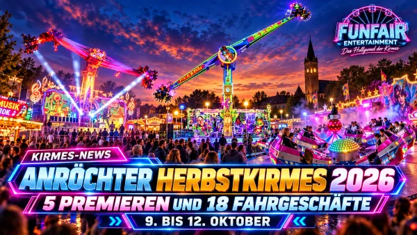 Anröchter Herbstkirmes 2026: fünf neue Attraktionen wie Jekyll & Hyde und Rock’n’Roll sowie Kirmesbesucher im Ortskern