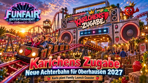 Karls Erlebnis-Dorf Oberhausen: Hier ist die neue Familienachterbahn Karlchens Zugabe mit Musikthema geplant