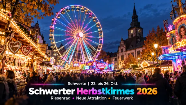 Schwerter Herbstkirmes 2026 – Kirmes rund um das Rathaus in Schwerte