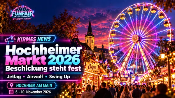Hochheimer Markt 2026 in Hochheim am Main mit Riesenrad und Kirmesattraktionen