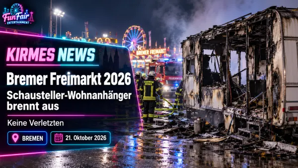 Brand auf dem Bremer Freimarkt 2026: Schausteller-Wohnanhänger zerstört – FunFair Entertainment