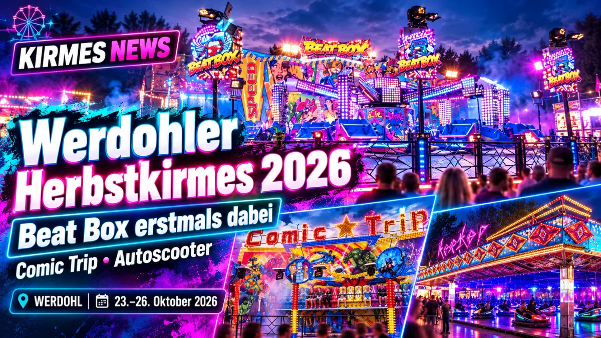 Werdohler Herbstkirmes 2026: Beat Box erstmals dabei – Comic Trip und Familientag – FunFair Entertainment