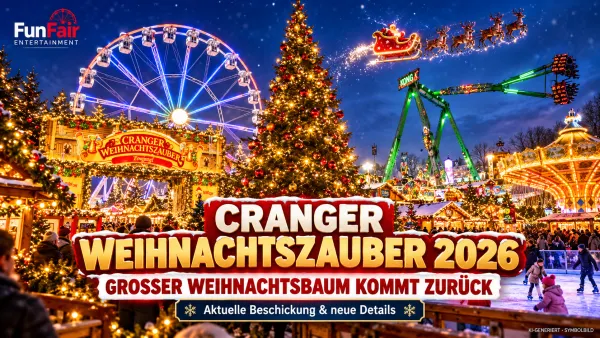 Archivaufnahme des begehbaren Weihnachtsbaums beim Cranger Weihnachtszauber; Motiv zeigt nicht zwingend den Aufbau 2026.