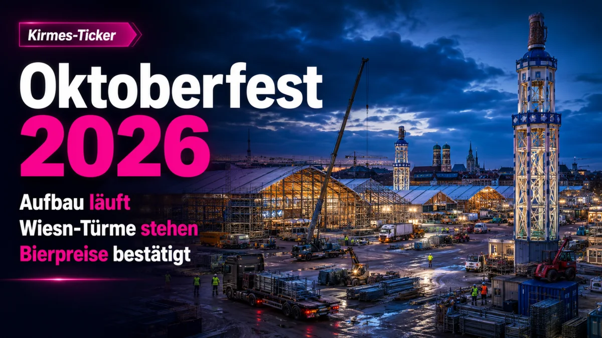 Oktoberfest 2026 im Aufbau: Wiesn-Türme stehen und Bierpreise sind bestätigt