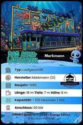 Kirmes-Quartettkarte Aqua-Labyrinth von Markmann
