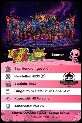 Kirmes-Quartettkarte Break Dance No. 2 von Bonner
