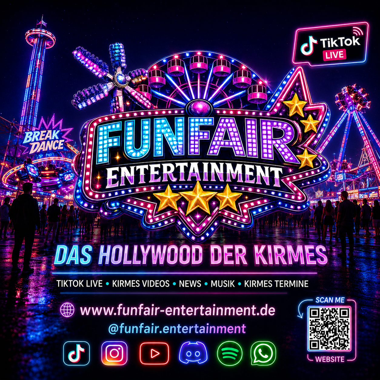 FunFair Entertainment Sticker – Das Hollywood der Kirmes 10 × 10 cm