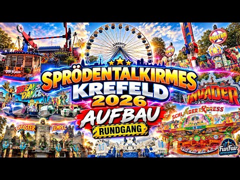 Aufbau Rundgang Sprödentalkirmes Herbstkirmes Krefeld 2026 🎡🎠